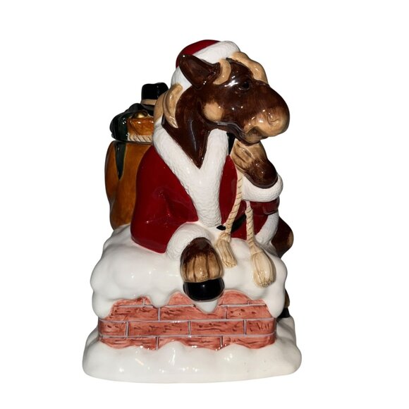Rare Montana Lifestyles Silversmith Elmer the Horse Santa Claus Bag Cookie Jar - Picture 5 of 11